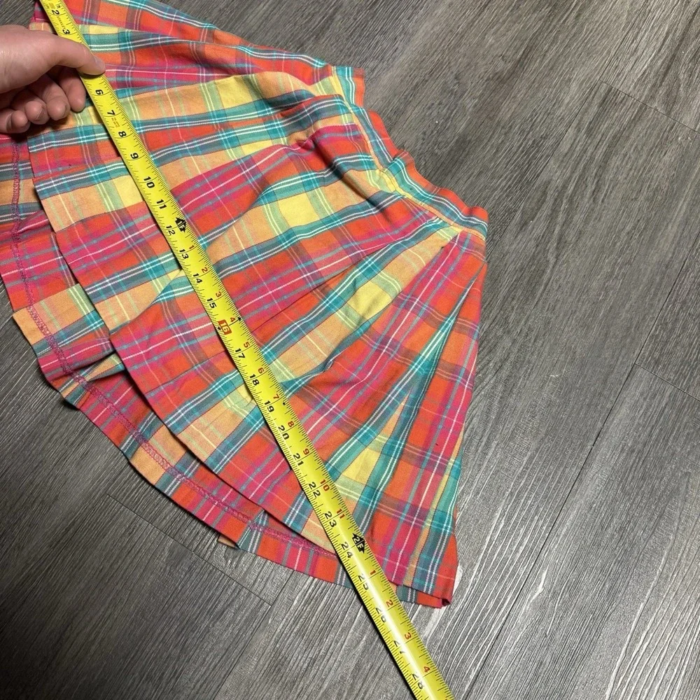 Vintage‎ Gymboree Rainbow Tag Plaid Skirt Girls L Multicolor Pleated